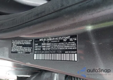 2014 Mercedes-Benz Cla 250 4Matic from USA, damaged, VIN WDDSJ4GB6EN081106